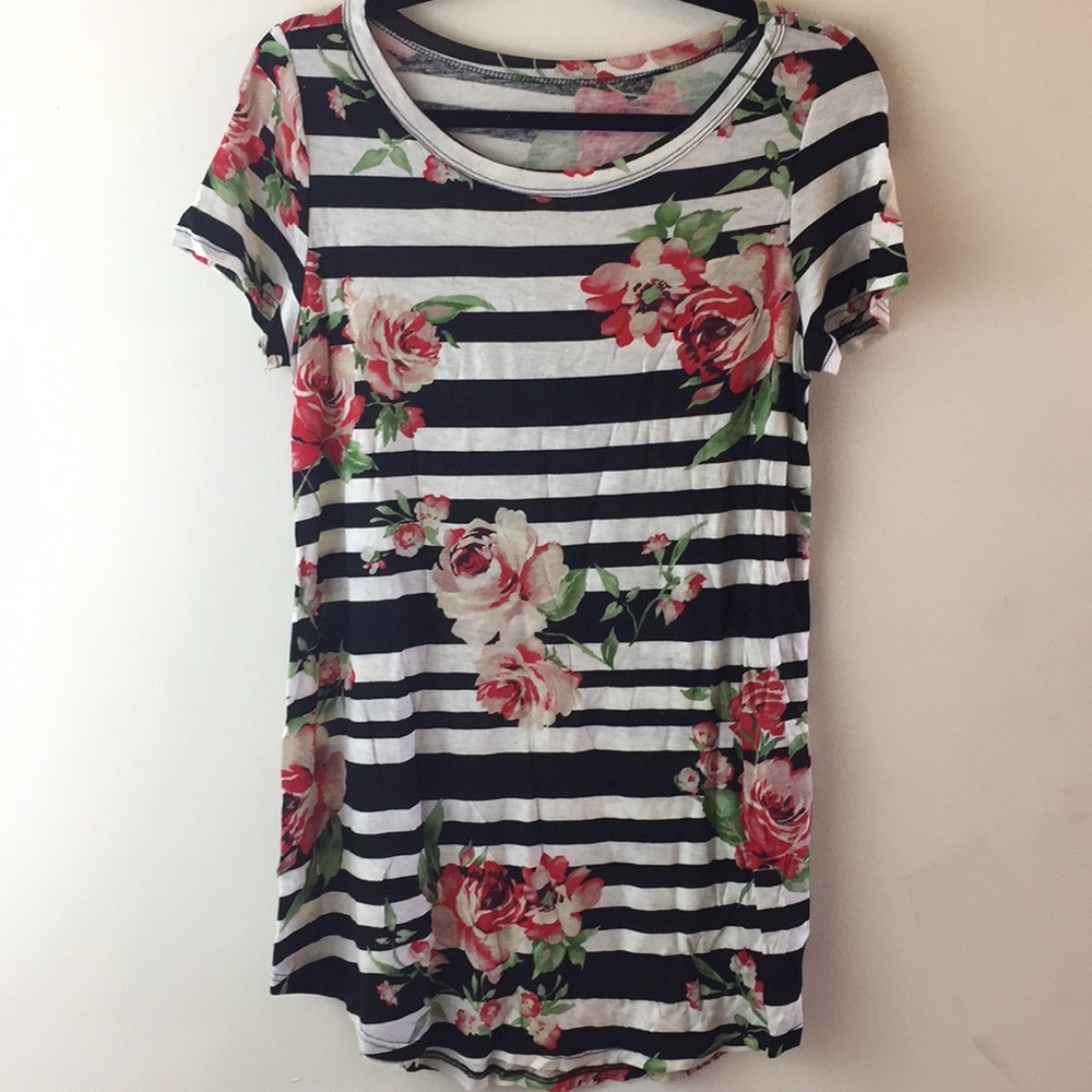 Stripe Floral Tunic